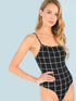 Plaid Cami Skinny Bodysuit